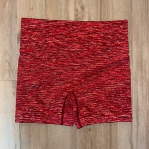 Red biker shorts